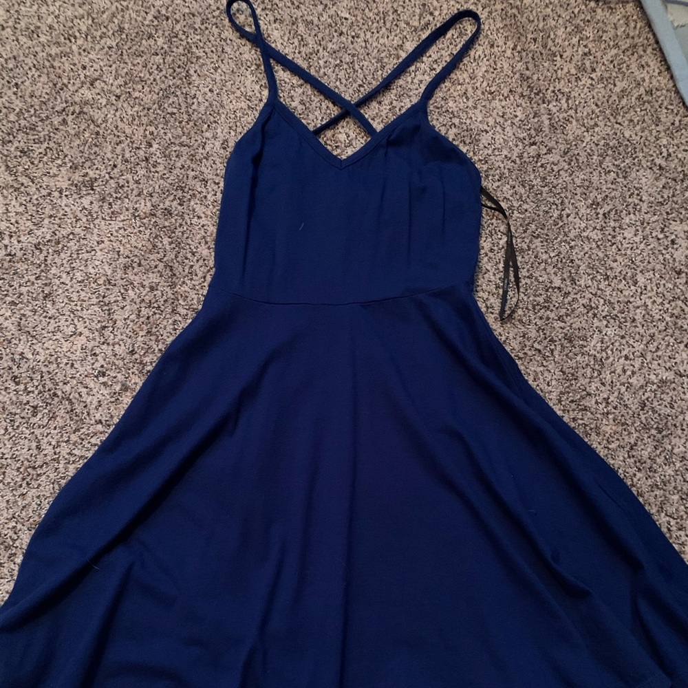 Blue racer back short flowy dress women’s size S